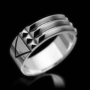New Men's Rugged 925 Silver Band Ring
